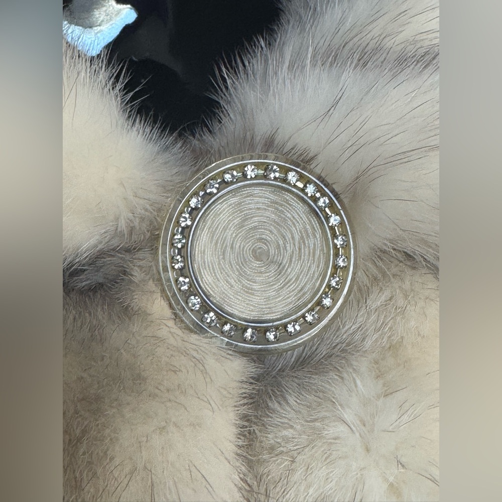 White ivory cream mink fur coat jacket - Picture 3 of 16